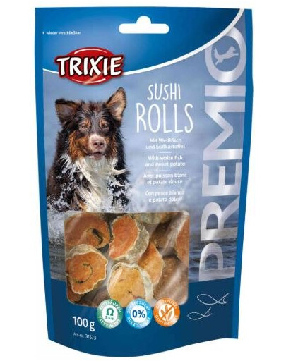 TRIXIE Premio Sushi Rolls Friandises rouleaux de sushi 100 g - pour chiens adultes