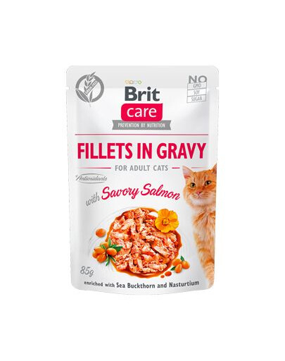 BRIT Care Cat Fillets in gravy savory salmon 85 g filets de saumon en sauce