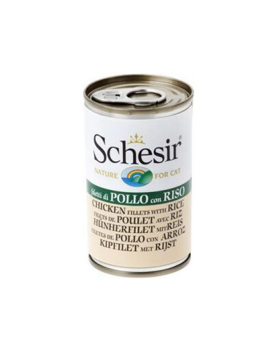 SCHESIR Filets de poulet avec riz pour chats 140 g