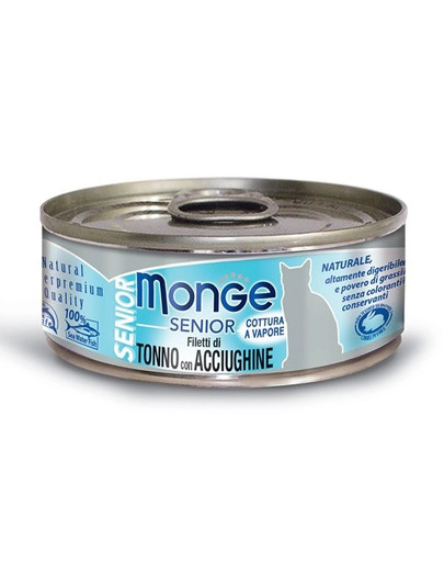 MONGE Senior Cat Thon aux anchois 80g