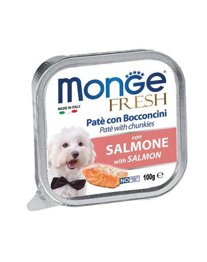 MONGE Fresh Croquettes pour chien Pâté de saumon 100 g