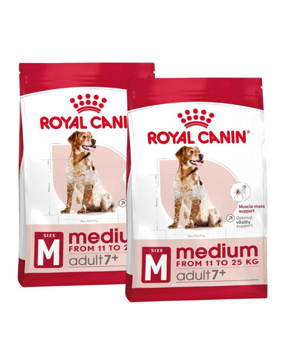 ROYAL CANIN Medium adult 7+ nourriture sèche pour chiens de plus de 7 ans, races moyennes 20 kg (2 x 10 kg)