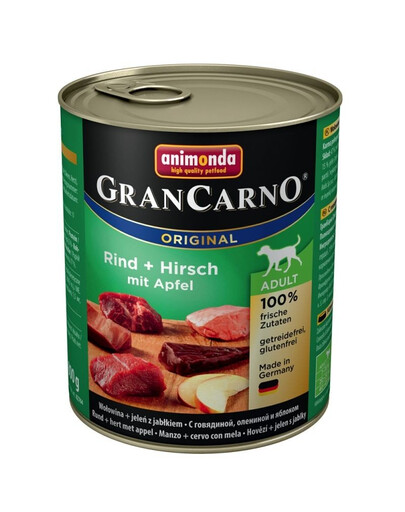 ANIMONDA Grancarno Chien Adulte boeuf, cerf et pomme 800g