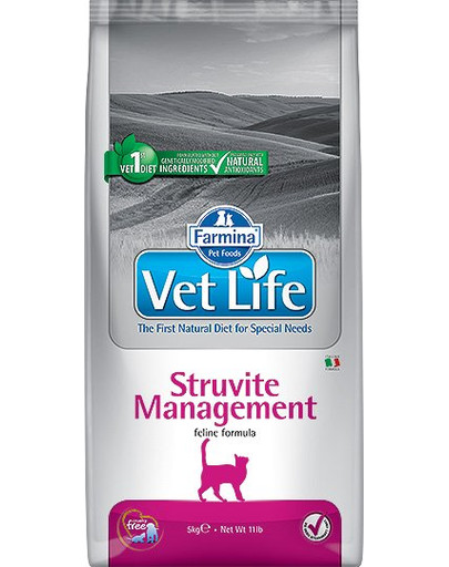 FARMINA Vet Life Struvite Management 10 kg - Nourriture vétérinaire pour chats adultes souffrant de cystite idiopathique