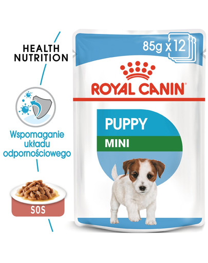 ROYAL CANIN Mini Puppy / Junior Aliments secs pour chiots de 2 à 10 mois, petites races 8 kg + Mini puppy 12x85 g
