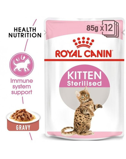 ROYAL CANIN Kitten Sterilised nourriture humide en sauce pour chatons stérilisées jusqu'à 12 mois 12 x 85g