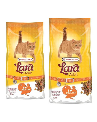 VERSELE-LAGA Lara adult turkey & chicken nourriture pour chats avec de la dinde et du poulet 20 kg (2 x 10 kg)