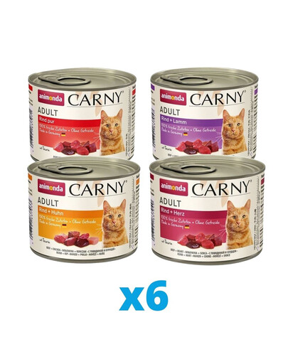 ANIMONDA Carny mix 4 saveurs différentes 24 x 200 g