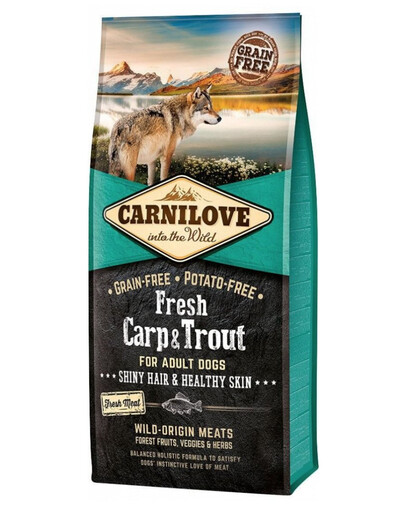 CARNILOVE Adulte croquettes carpe et truite fraîches 24 kg (2 x 12 kg)