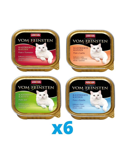 ANIMONDA Vom Feinsten Mélange de saveurs pour chats castrés 24x100 g