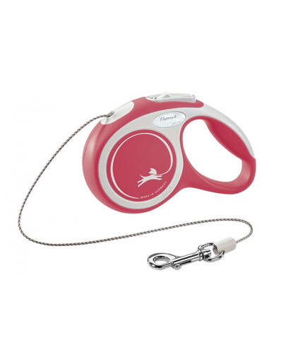 FLEXI Laisse New Comfort Cordon M 5m Rouge avec blanc