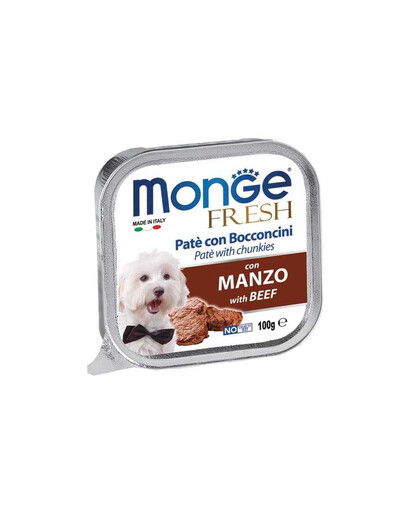 MONGE Fresh Dog - Pâtée de bœuf - 100 g