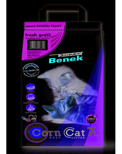 BENEK Super Corn Cat herbes fraiches litière de maïs 7 l x 2 (14 l)