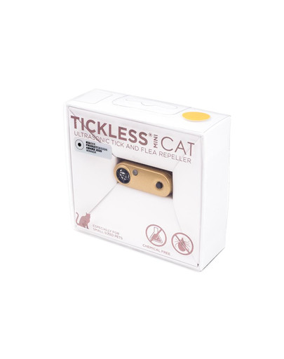 TICKLESS Mini Cat Répulsif ultrasonique contre les tiques et les puces pour les chats Doré