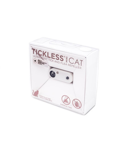 TICKLESS Mini Cat Répulsif ultrasonique contre les tiques et les puces pour chats Blanc