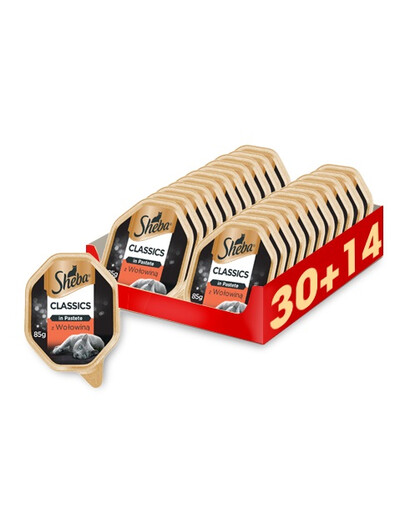 SHEBA Classics in Pastete with Beef 44 x 85g (30 + 14 gratuit)