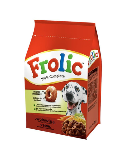 FROLIC 5x750g - aliments secs pour chiens à base de bœuf, de légumes et de céréales