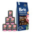 BRIT Premium By Nature Light - Nourriture à base de dinde et d'avoine pour chiens en surpoids - 15 kg + nourriture humide avec dinde 6x400 g