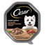 CESAR plateau 150 g nourriture complète humide pour chiens adultes en sauce avec de la dinde tendre, du bœuf et des herbes