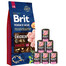 BRIT Premium By Nature Senior Large Extra Large L+XL - Nourriture au poulet pour chiens âgés de grandes et très grandes races - 15 kg + nourriture humide avec dinde 6x400 g