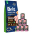 BRIT Premium By Nature Adult Extra Large XL - nourriture complète au poulet pour chiens adultes de très grandes races - 15 kg + nourriture humide avec dinde 6x400 g