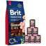 BRIT Premium By Nature Adult Large L - Nourriture complète au poulet pour chiens adultes de grande race - 15 kg + nourriture humide avec dinde 6x400 g