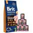 BRIT Premium By Nature Senior Small Medium S+M - Nourriture au poulet pour les chiens âgés de petites et moyennes races - 15 kg + nourriture humide avec dinde 6x400 g