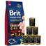 BRIT Premium By Nature Senior Large Extra Large L+XL - Nourriture complète au poulet pour les chiens âgés de grandes et très grandes races - 15 kg + nourriture humide avec volaille 6x1240 g