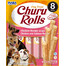 INABA Churu Rolls Chicken&Salmon Aliment humide avec garniture crémeuse au poulet et au saumon 8x12g