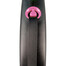 FLEXI Laisse automatique Black Design S sangle 5 m couleur rose