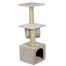 KATIDO Griffoir pour chat avec tunnel 92 cm beige