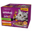 WHISKAS Adult Tasty Mix Chef's Choice en sauce 24x85 g avec bœuf, saumon, poulet et dinde, poulet et cabillaud pour chats adultes