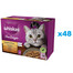 WHISKAS Adult sachet 48x85g Frites de volaille nourriture humide pour chats adultes en gelée avec : poulet, dinde, volaille, canard