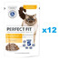 PERFECT FIT Sensitive 1+  12x85 g Aliment complet humide pour chats adultes au poulet en sauce