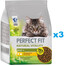 PERFECT FIT Natural Vitality Croquettes complètes pour chats adultes au poulet et à la dinde 3x2,4 kg