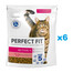 PERFECT FIT Active 1+ 6x750 g Croquettes complètes pour chats adultes riches en bœuf