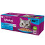 WHISKAS Sachet adulte 40 x 85 g Arômes de poisson en gelée saumon, thon, cabillaud, poisson blanc + TRIXIE Souris en peluche avec herbe à chat 7 cm