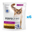 PERFECT FIT Antihairball 1+ 6x750 g Aliment sec complet pour chats adultes, riche en poulet