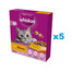 WHISKAS Adult 5x800 g nourriture sèche complète avec du poulet délicieux pour les chats adultes