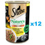 SHEBA boîte 12x400 g Nature's Collection aliment complet humide pour chats adultes avec du poulet et de l'huile de poisson avec un plat d'accompagnement d'igname et de haricots verts en sauce