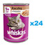 WHISKAS Adult boîte 24x400 g - aliment complet humide pour chats adultes, morceaux avec canard en gelée