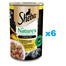 SHEBA boîte 6 x 400 g Nature's Collection aliment complet humide pour chats adultes cocktail de volaille avec foie et huile de poisson avec garniture de carottes en terrine