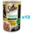 SHEBA boîte 12 x 400 g Nature's Collection aliment complet humide pour chats adultes cocktail de volaille avec foie et huile de poisson avec garniture de carottes en terrine