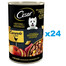 CESAR 24x400 g Nourriture humide pour chiens à base de poulet, avec ajout de carottes, de pâtes complètes et de pommes en sauce