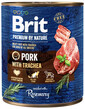 BRIT Premium by Nature- Nourriture naturelle pour chiens à base de porc et d'œsophage - 800 g
