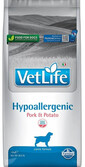 FARMINA VetLife Hypoallergenic Adult Pork - porc & pomme de terre nourriture diététique pour chiens destiné à réduire les intolérances alimentaires - 12kg