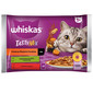 WHISKAS Adult sachet 4 x 85 g Collection de nourriture humide pour chats Countryside Flavours en morceaux de sauce avec de l'agneau, du poulet et des carottes, du bœuf et de la volaille.