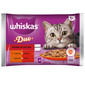 WHISKAS Adult Assortiment Classic - nourriture humide en morceaux avec du bœuf et de la volaille ou de l'agneau et du canard - sachets 4 x 85 g