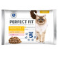 PERFECT FIT Sensitive 1+ sachets 4x85 g en sauce au poulet, au saumon pour chats adultes