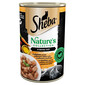SHEBA 400 g Nature's Collection en boîte avec de la dinde, des cœurs de volaille et de l'huile de poisson avec des carottes dans une garniture en terre cuite